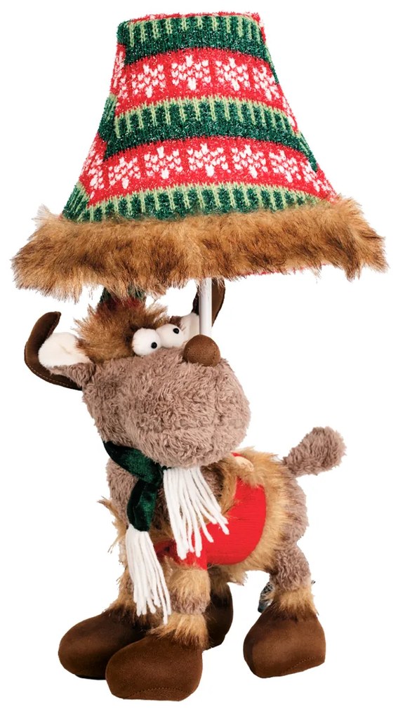 Vianočná stolná lampa Sob hnedý vrátane LED - Rudi