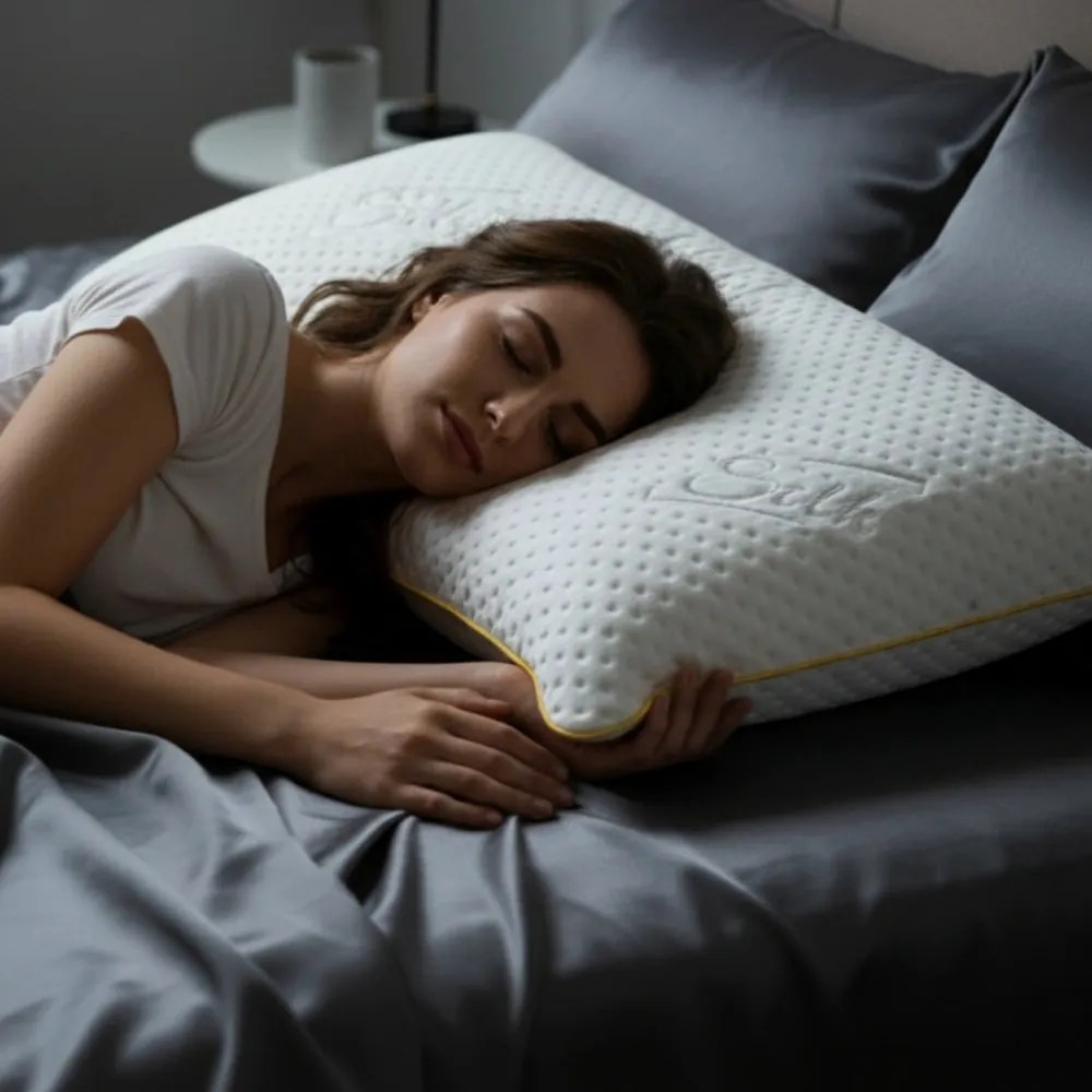 Azonelo Vankúš z pamäťovej peny Azonelo výška 16 cm - poťah s hodvábom