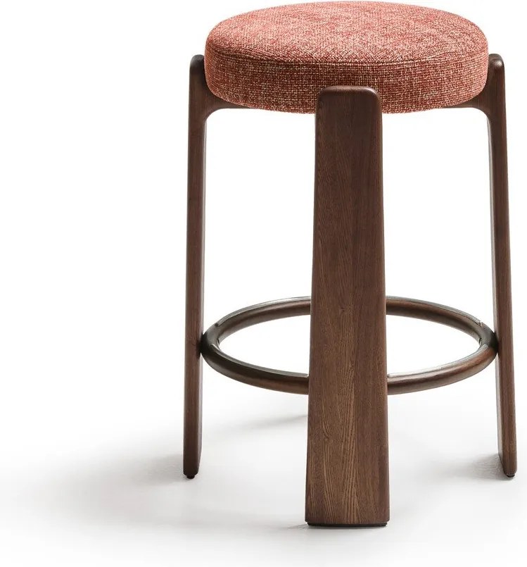 Barová stolička z jaseňového dreva v terakotovej farbe/v tmavo prírodnej farbe (výška sedadla 75 cm) Granite – Kave Home