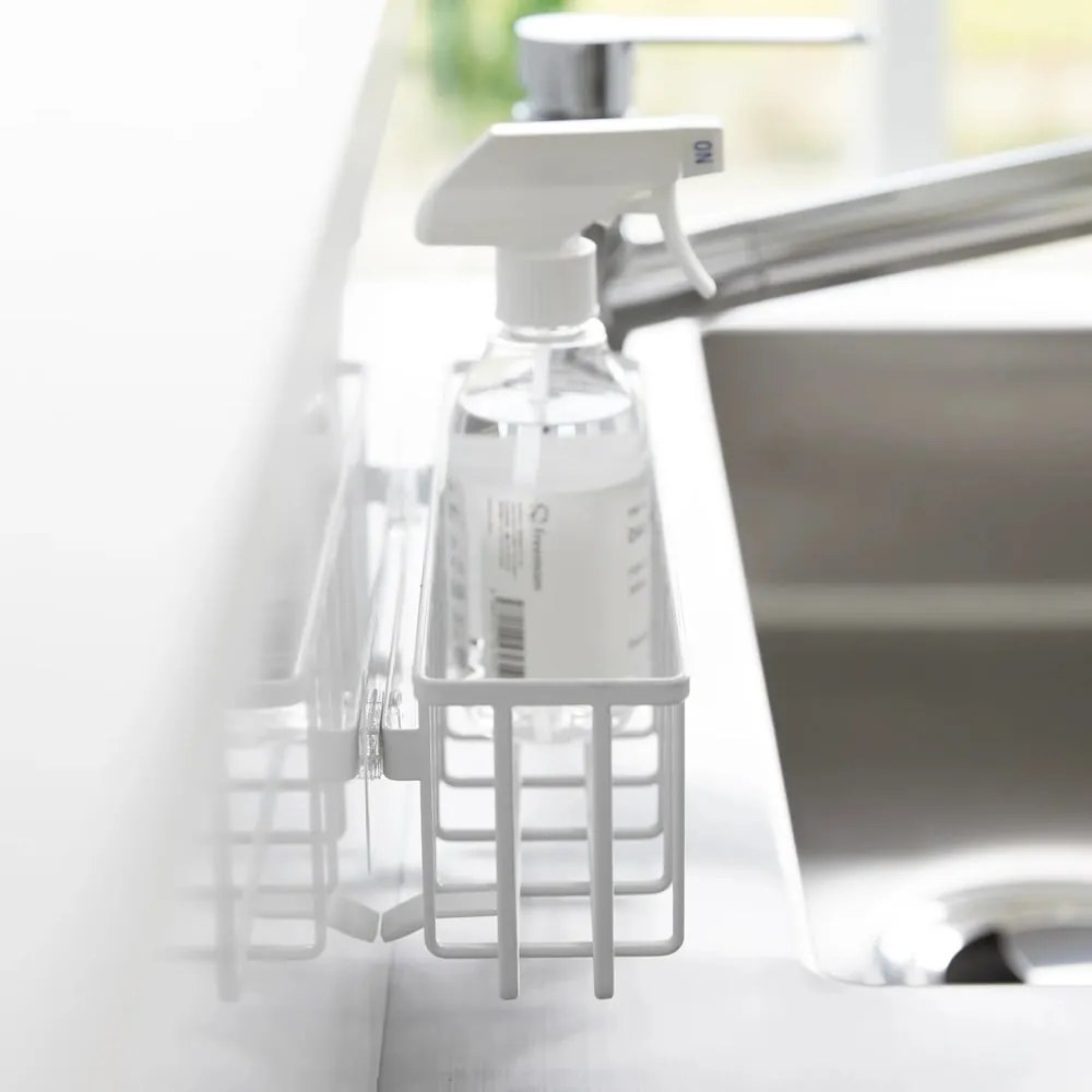 Biely kovový stojan na umývacie prostriedky bez vŕtania Film Hook – YAMAZAKI