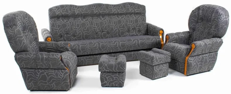 Sedacia súprava Carington, ružová (twist 16/orech)