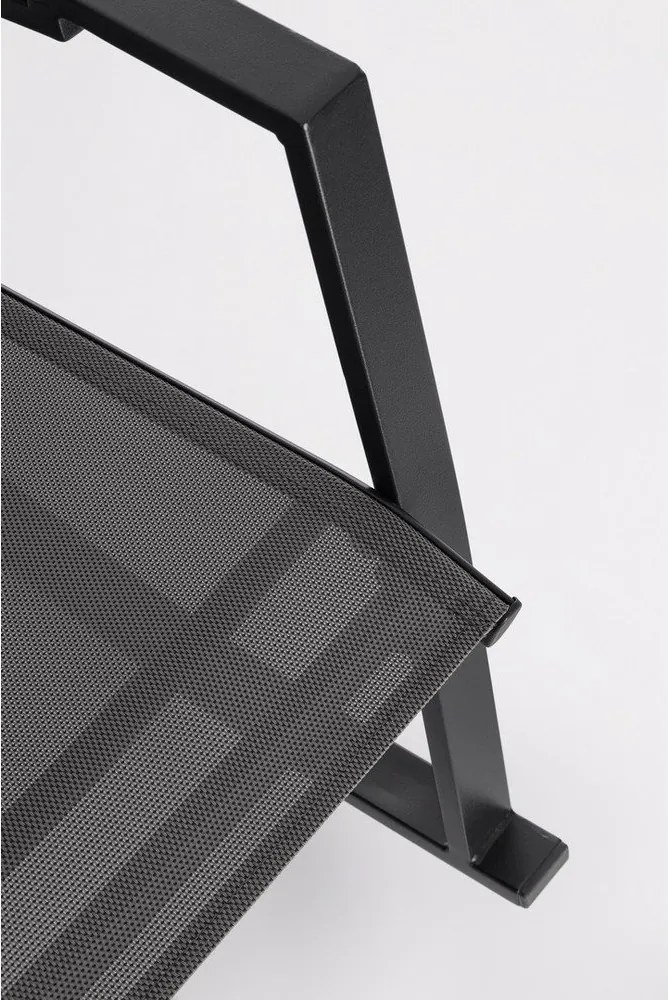 Antracitové kovové záhradné kreslo Ercolano – Bizzotto