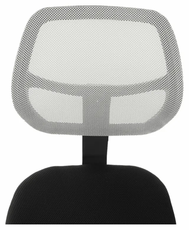 Detská otočná stolička na kolieskach MESH – plast, bez podrúčok, šedá / čierna