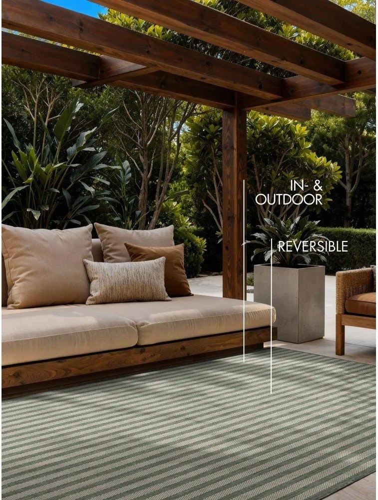 Zelený/krémovobiely vnútorný a vonkajší koberec 160x230 cm Haringey Linley – Ted Baker