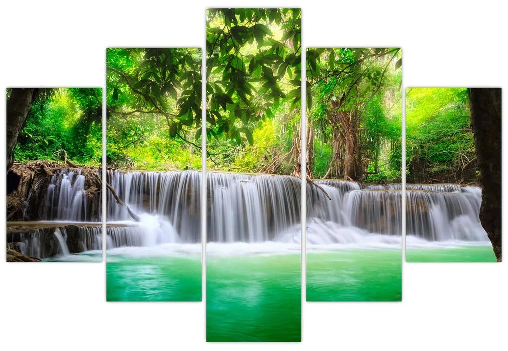 Obraz vodopádu v Kanchanaburi, Thajsko (150x105 cm)