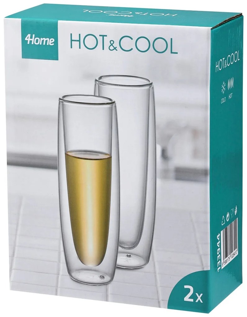4Home Termo pohár na šampanské Hot&Cool 150 ml, 2 ks