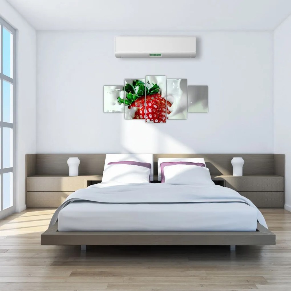 Obraz jahody v jogurte