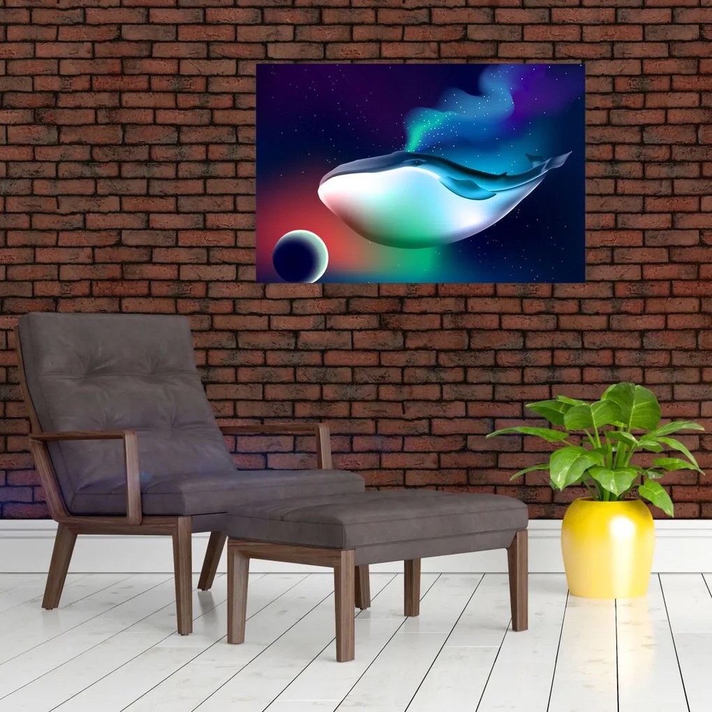 Obraz - Veľryba vo vesmíre (90x60 cm)
