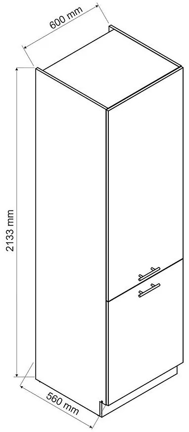 Kuchynská skrinka Zoya D60lo 2133 Pl 2frBiely hrášok / Biely