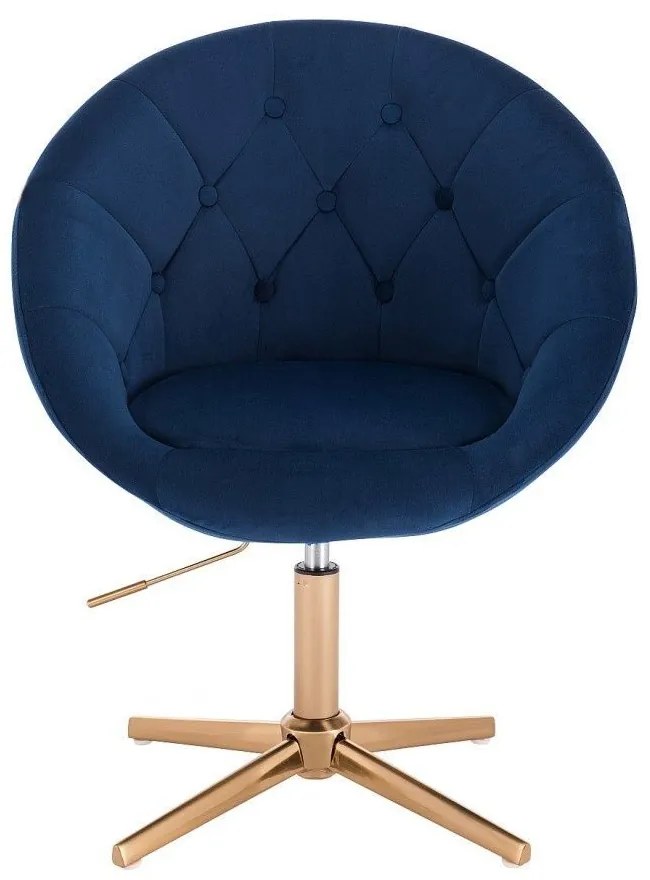 LuxuryForm DESIGN Kreslo VERA VELUR na zlatom kríži - modré