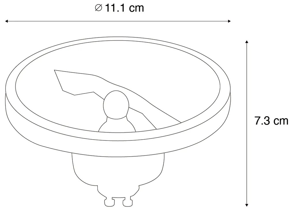 GU10 Stmievateľná LED žiarovka AR111 biela 11W 810lm 2700K