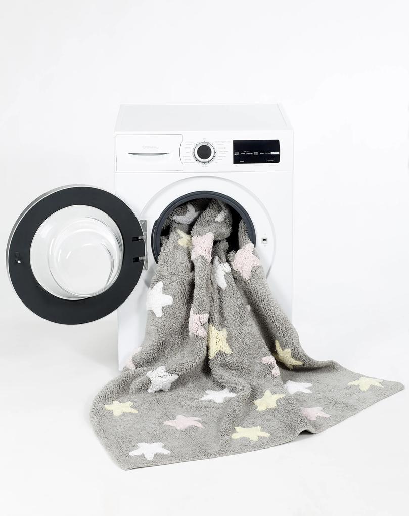 Lorena Canals koberce Pre zvieratá: Prateľný koberec Tricolor Stars Grey-Pink - 120x160 cm