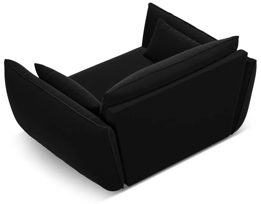 Čierne zamatové kreslo Vanda – Mazzini Sofas