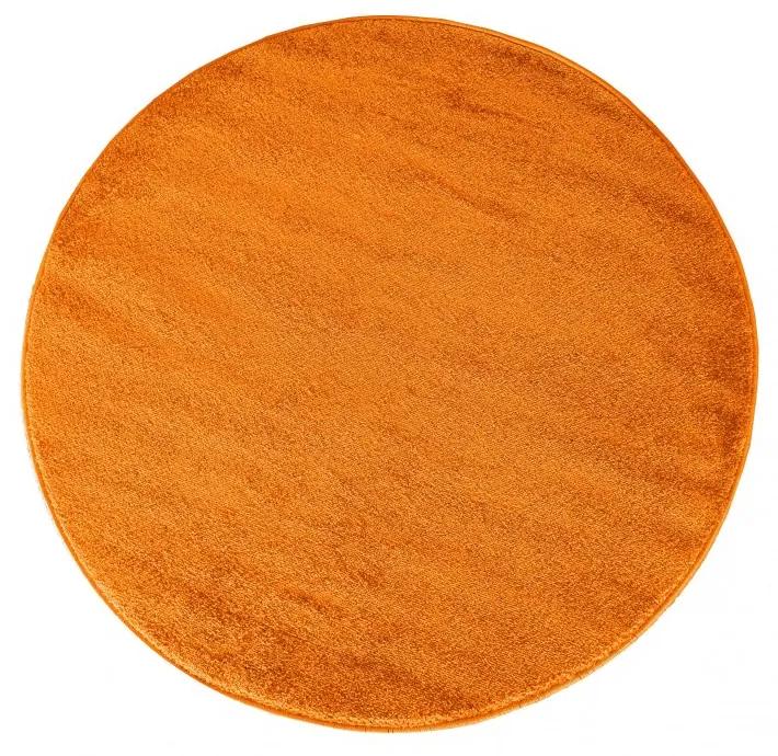 Jednofarebný okrúhly koberec oranžovej farby Šírka: 80 cm | Dĺžka: 80 cm