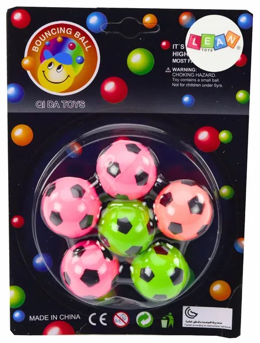 LEAN TOYS Sada futbalových gumených loptičiek – 6 kusov