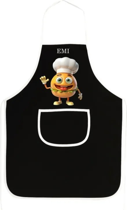 Kuchynská zástera Burger EMI, čierna