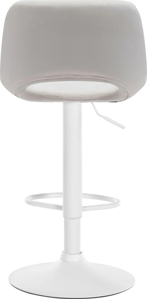 Barová stolička Camden - zamat, biely rám Krémová