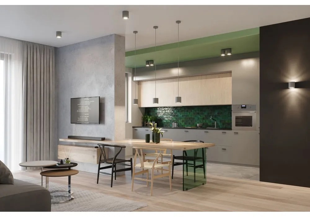 Sivé nástenné svietidlo Sollux Roda