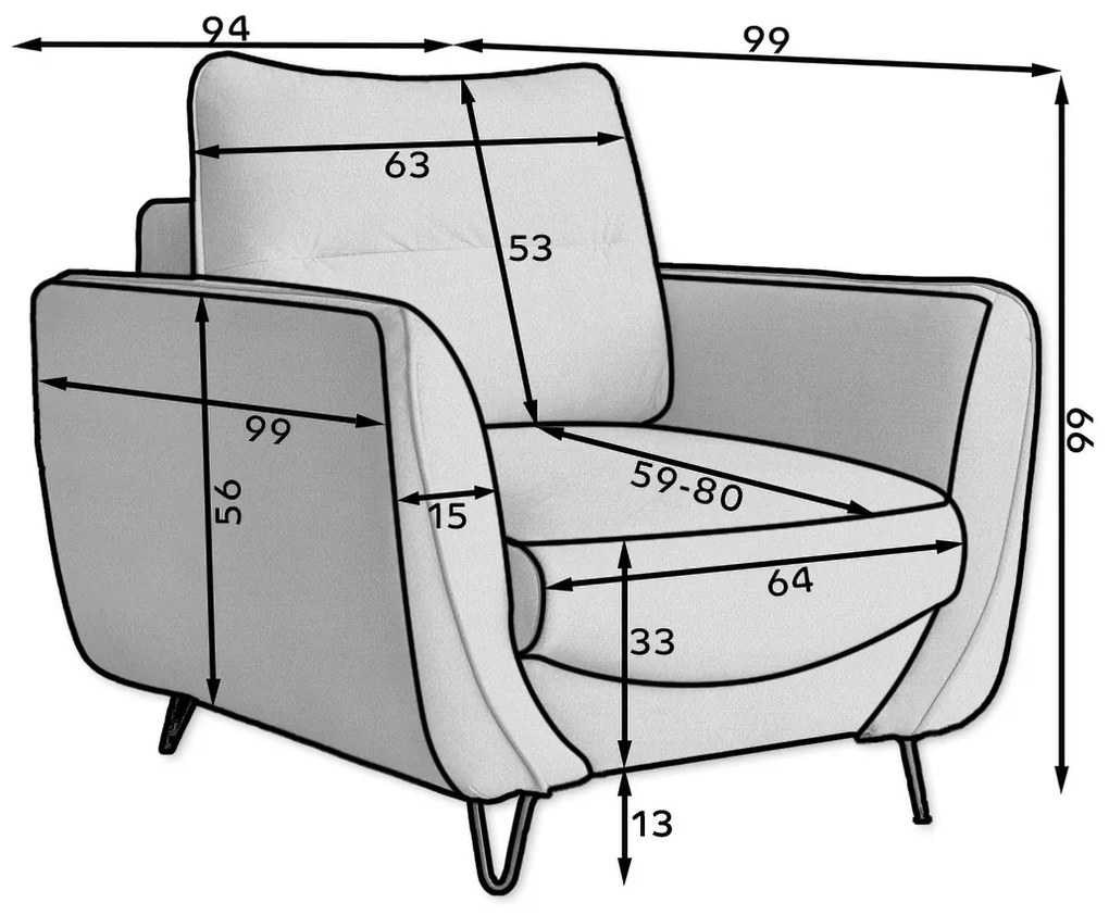 Rozkladacia sedacia súprava s úložným priestorom Salma 3+1+1 - béžová