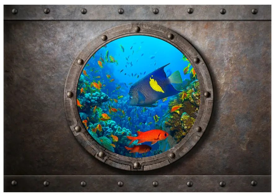 Artgeist Fototapeta - Submarine Window Veľkosť: 196x140, Verzia: Samolepiaca