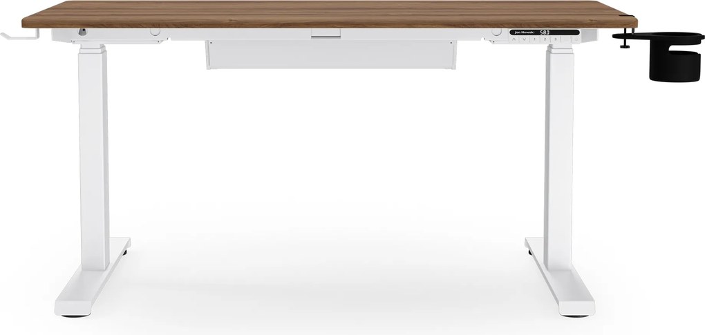 Elektrický stôl s nastaviteľnou výškou ergonomický biely/orech,1200x600 mm: ARIA