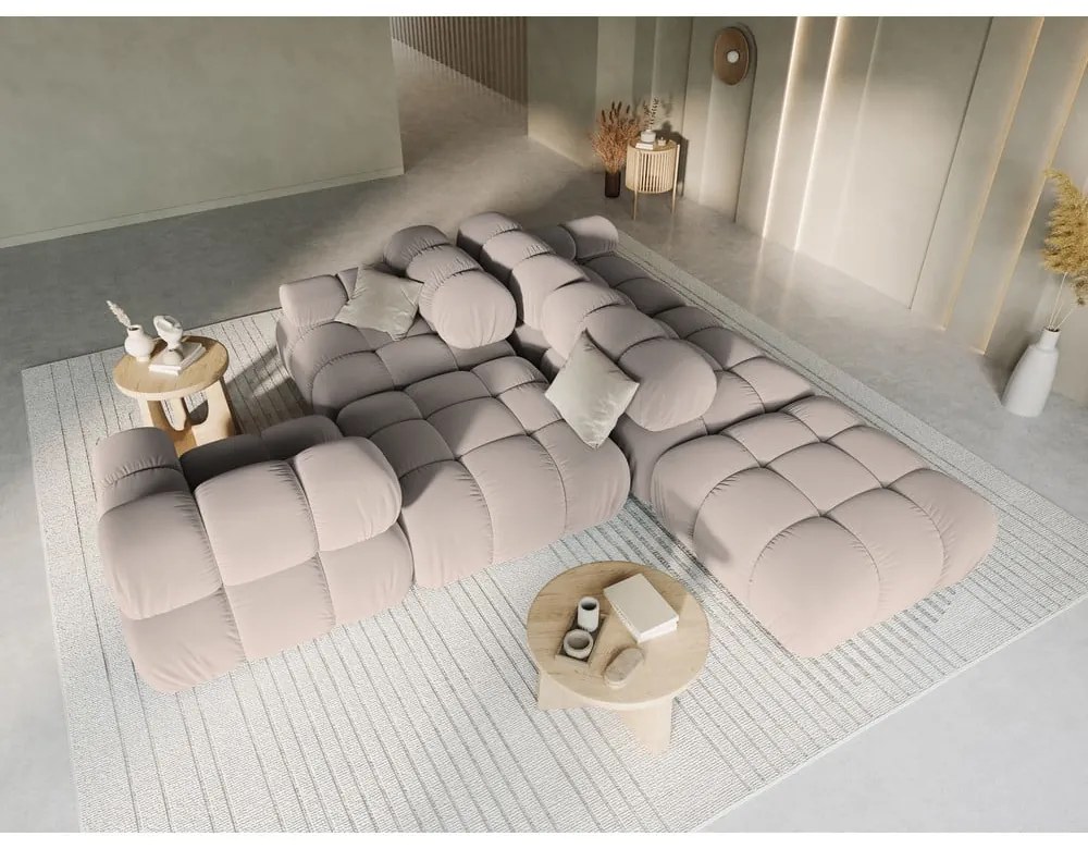 Svetlohnedá zamatová pohovka 282 cm Bellis – Micadoni