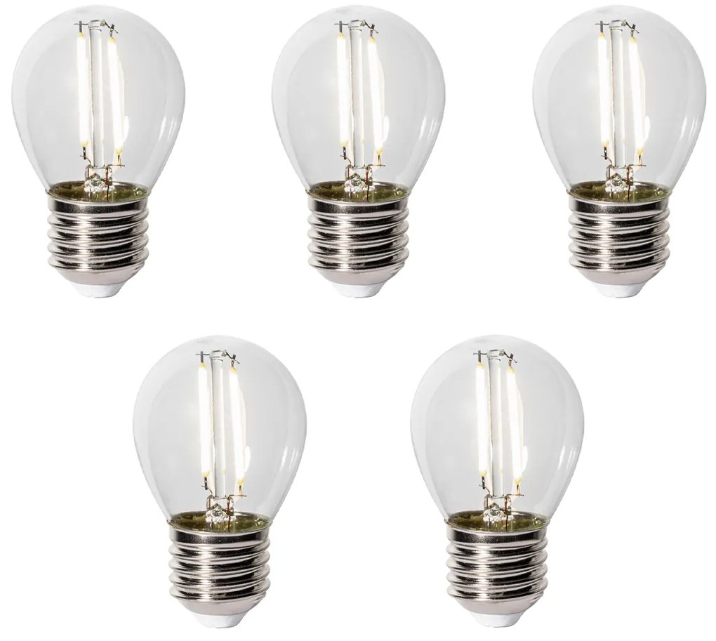 Sada 5 LED žiaroviek E27 P45 so súmrakovým senzorom 3W 250 lm 3000K