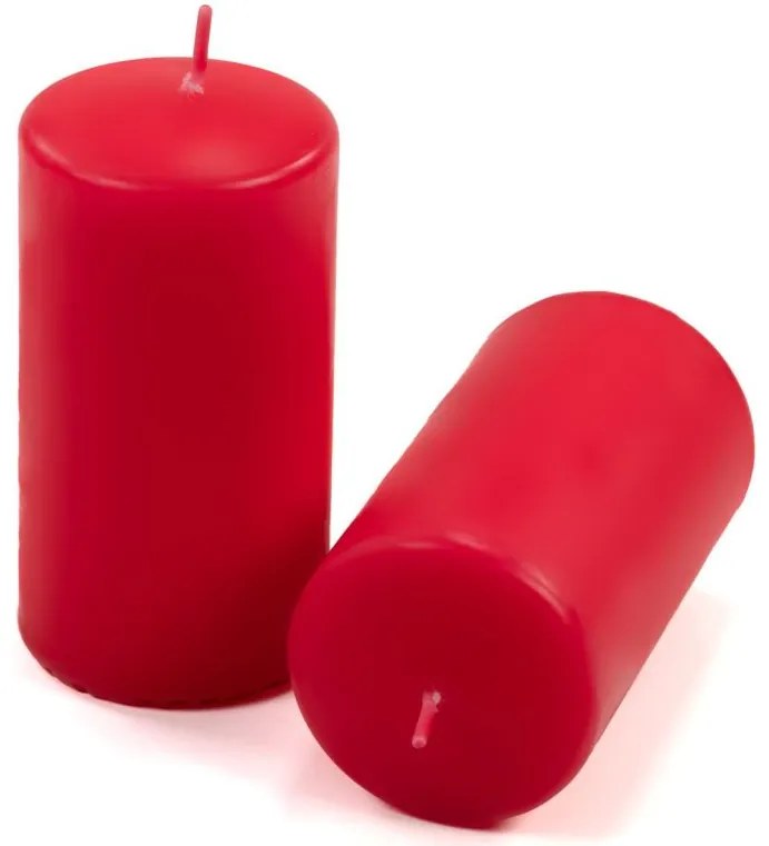 Sada stĺpových sviečok, 11,5 cm, Ø 6 cm, červená, 18 ks