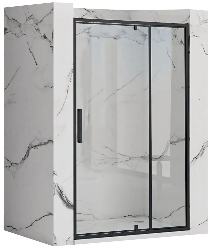 Rea Rapid Swing, jednokrídlové výklopné sprchové dvere 120 x 195 cm, 6mm číre sklo, čierny profil, REA-K6413
