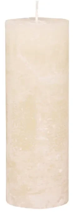 Krémová rustikálna valcová sviečka Macon Variant: Ø: 7cm, V: 20cm, 80hod