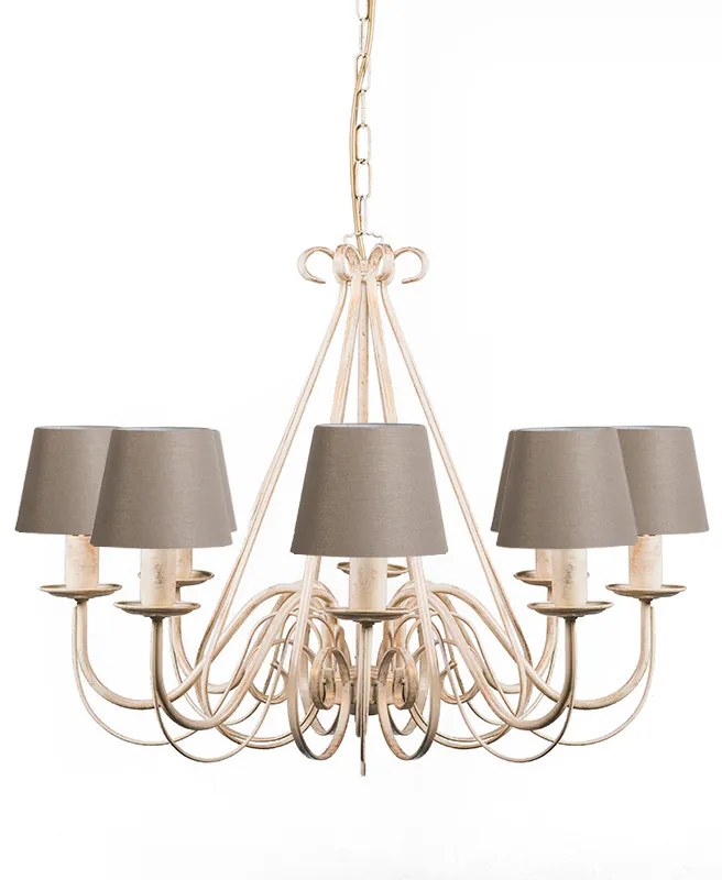 Lustr krémovej farby 60 cm s tienidlami v odtieni taupe - Giuseppe 8