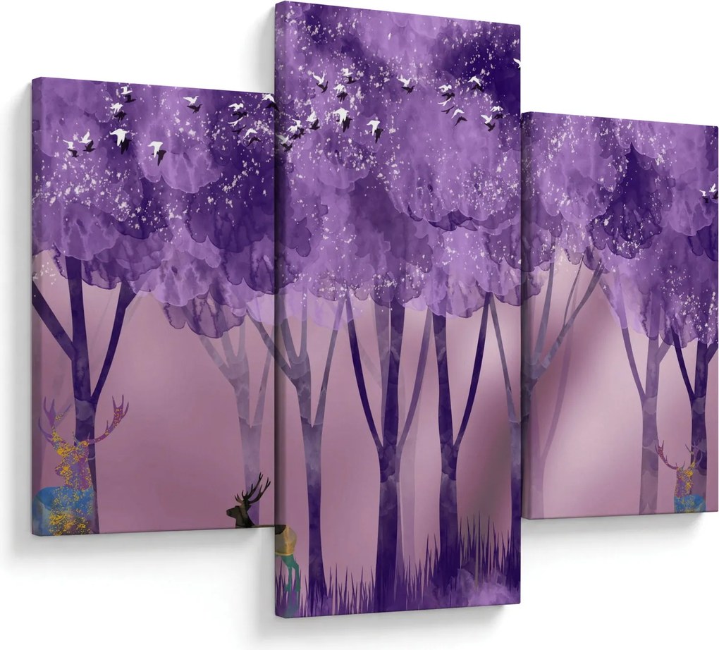 Obraz - Jelene v magickom lese (90x60 cm)