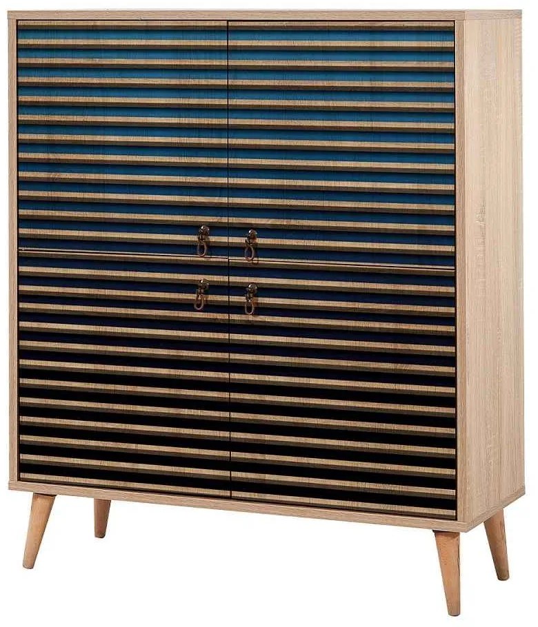 Dizajnová viacúčelová skriňa Vallissa II 111 cm vzor dub