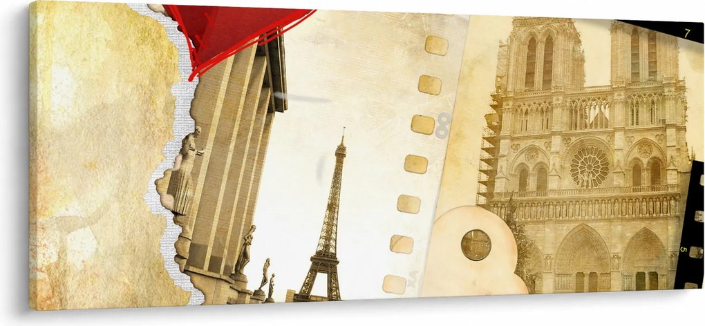 Obraz - Spomienky na Paríž (120x50 cm)