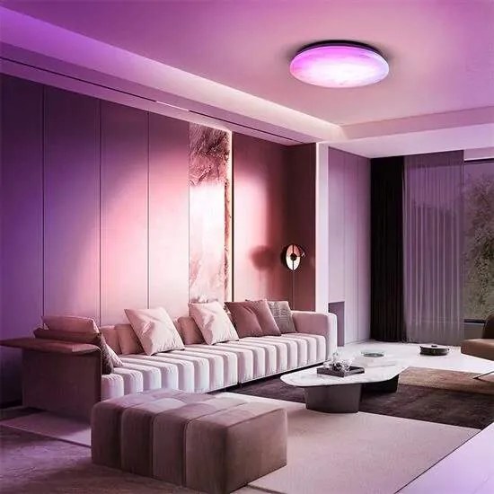 Solight LED smart stropné svietidlo Wave, 30W, 2300lm, wifi, RGB + CCT, diaľkové ovládanie