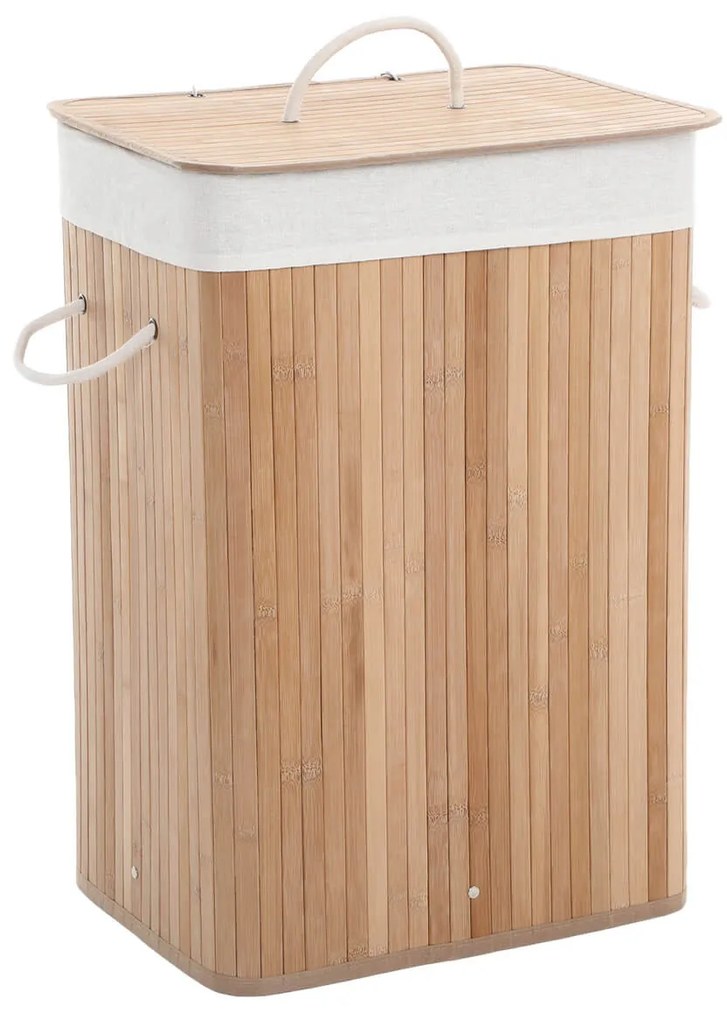 SongmicsHome Bambusový kôš na bielizeň DORA, 72 l, prírodná hnedá