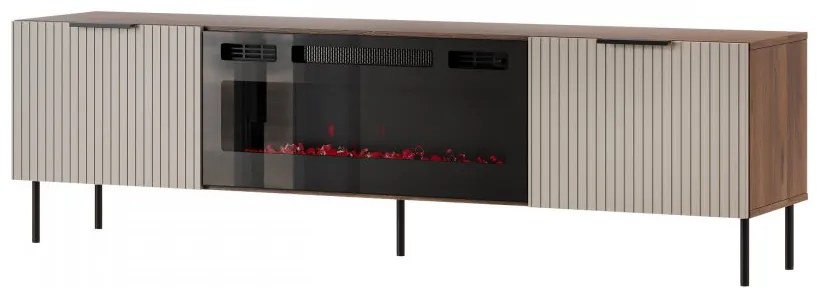TV stolík / skrinka s krbom Seretio 180 SR06, Farby: orech warmia / kašmír