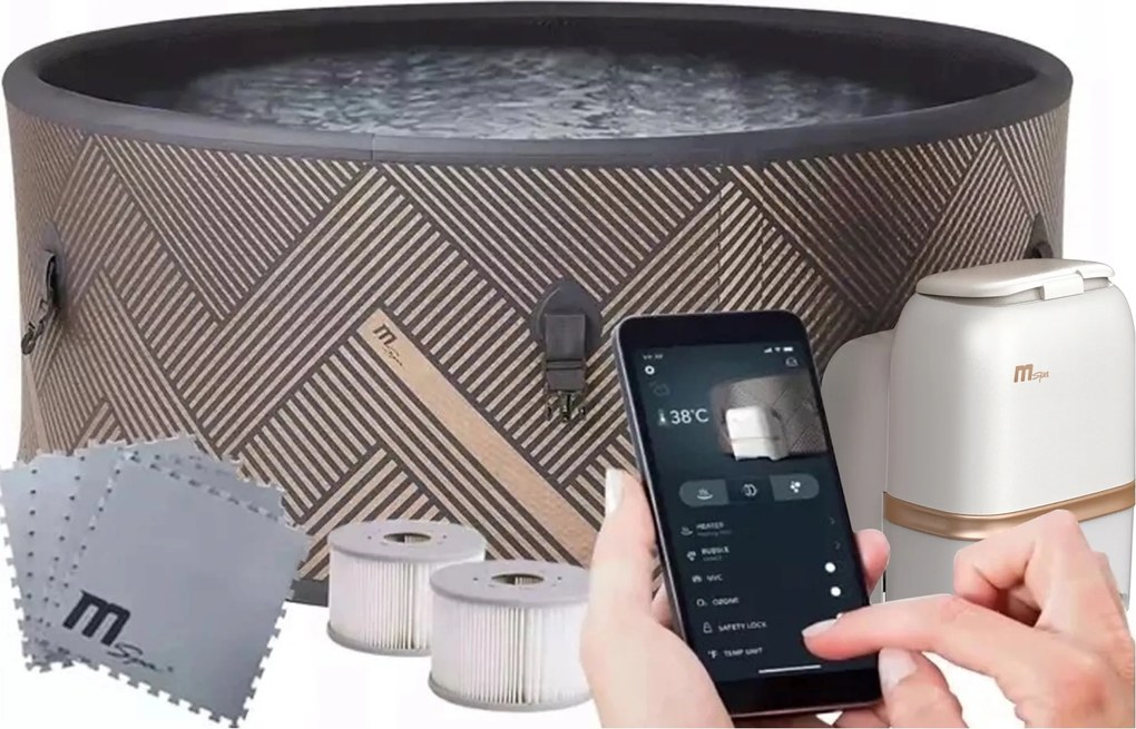 Nafukovacie Spa Bazén S Hydromasážou Relaxovaná Vyhrievaná Voda Mono Eco Wifi 6os