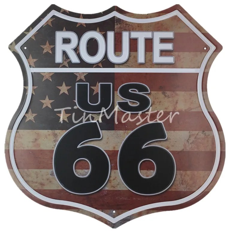 Ceduľa Route US 66 štít