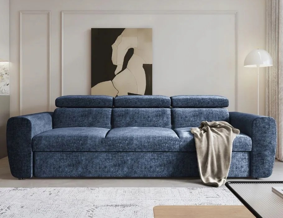 Pohodlná tmavomodrá pohovka Napoli je ideálna do obývačky