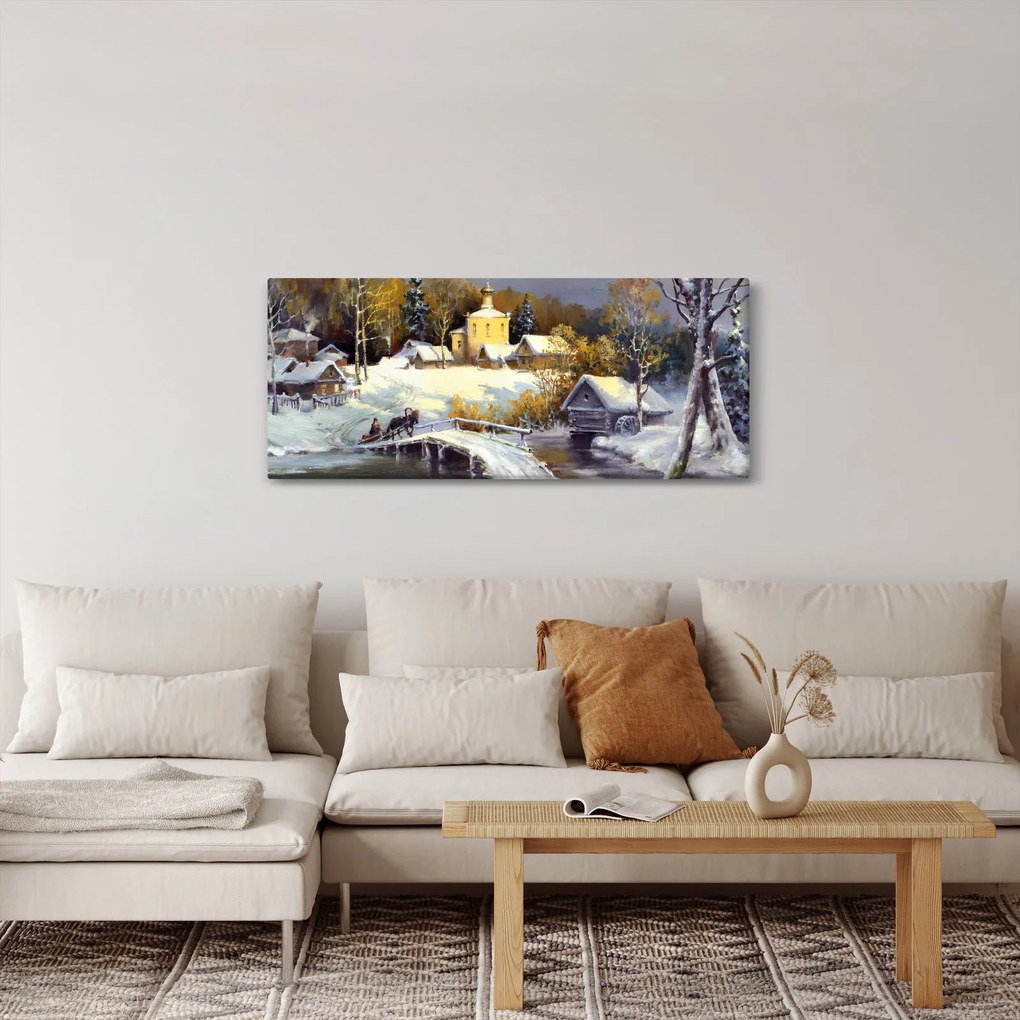 Obraz - Zimné mestečko (120x50 cm)