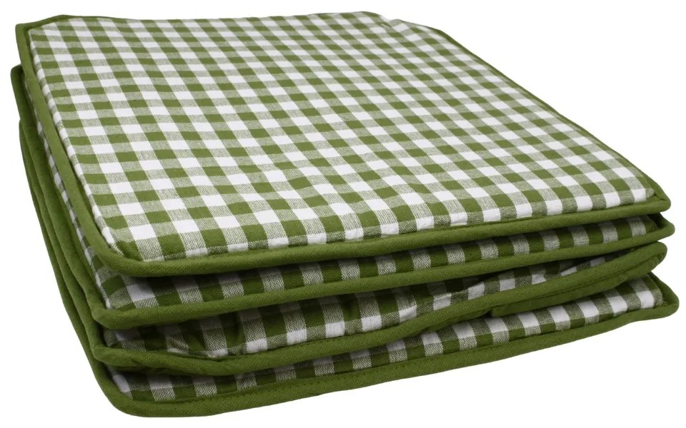 Home Elements Podsedák zelené káro Množstvo: 4 ks