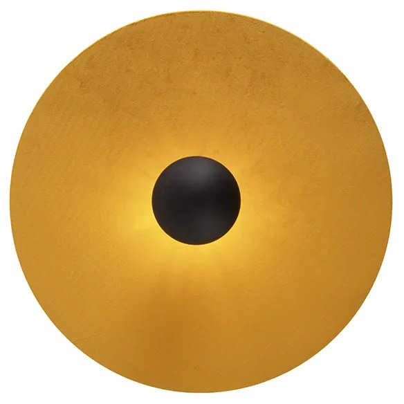 Stropné svietidlo čierne ploché tienidlo žlté 45 cm - Combi