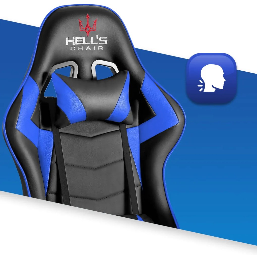 Hells Herné kreslo Hell's Chair HC-1007 Blue Black