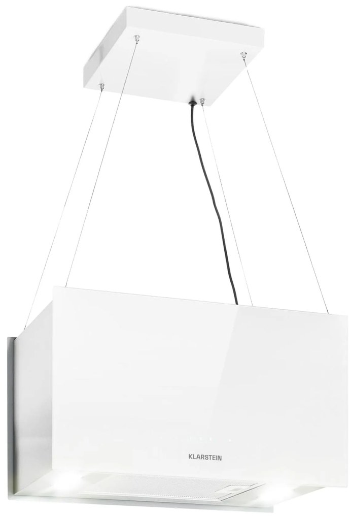 Klarstein Kronleuchter L, digestor, 60 cm, ostrovčekový, 577 m³/h, dotykové ovládanie, LED, biely