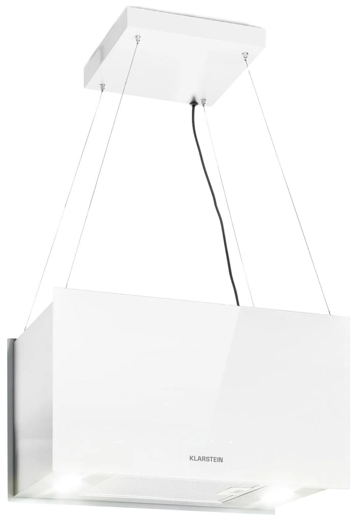 Klarstein Kronleuchter L, digestor, 60 cm, ostrovčekový, 590 m³/h, dotykové ovládanie, LED, biely