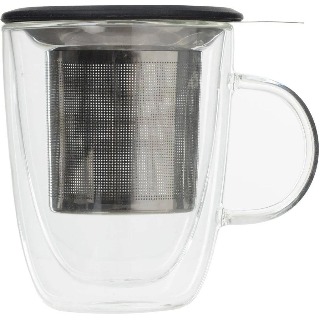 Hrnček s viečkom a sitkom Louie 300 ml číry