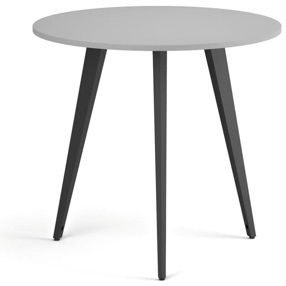 Konferenčný stôl PRIMO VIBE, priemer 80 cm, čierna podnož, sivá