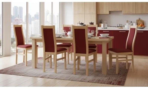 Jedálenská stolička ZOE dub/červená