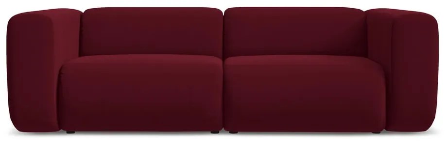 Vínovočervená zamatová pohovka 228 cm Ekahi – Makamii